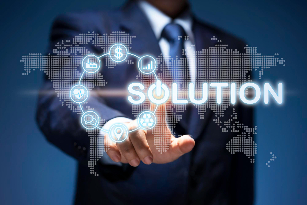 business-solution-businessman-push-solution-icon-show-management-solve-plan-communicate-connection-technology-start-up-leader-internet-network-concept-man-press-solution-icon-world-map